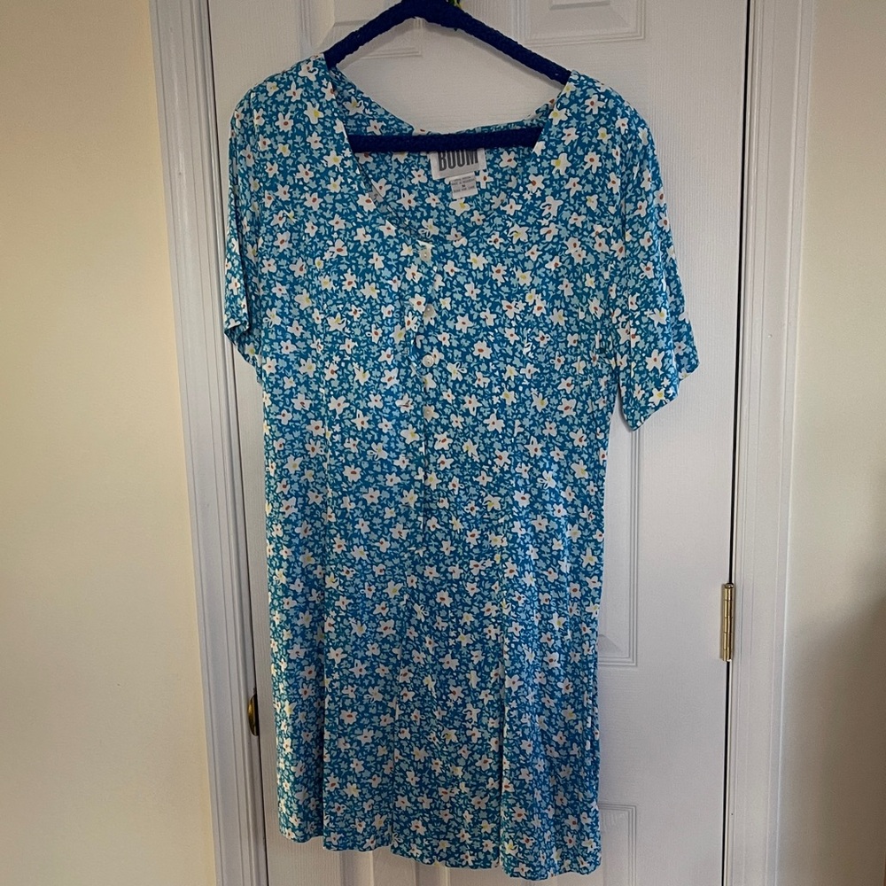 Blue and White Floral Romper